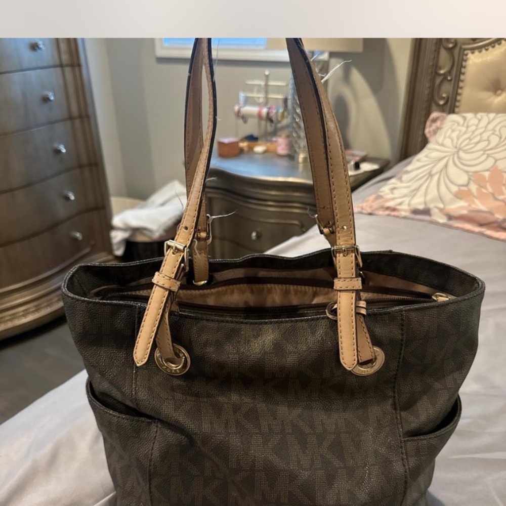 Michael Kors Black and Tan Tote Bag